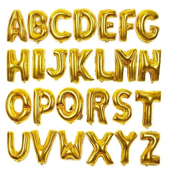 Bong Bóng Chữ Cái Màu Gold