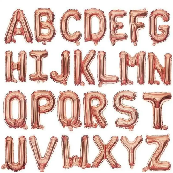 Bong Bóng Chữ Cái Màu Rose Gold