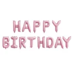 Bóng chữ bộ happy birthday màu hồng nhạt